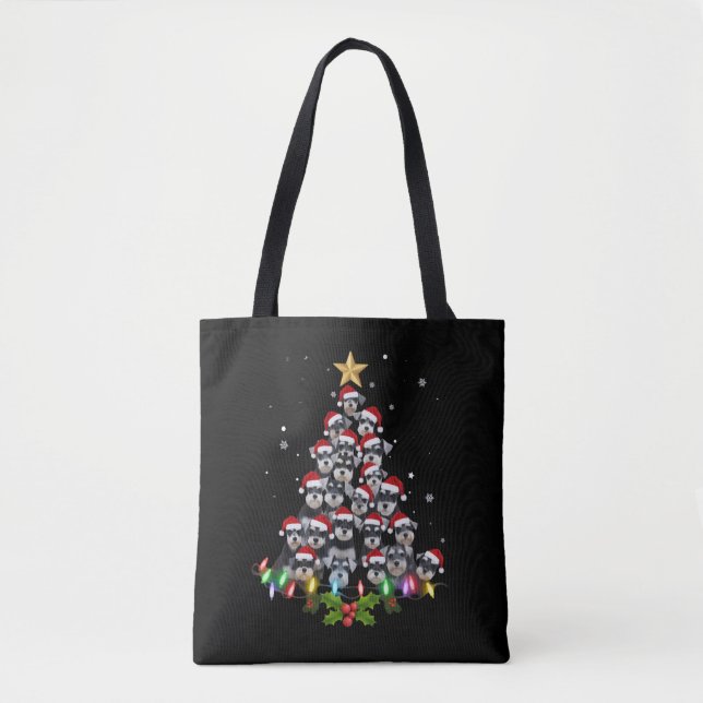 Christmas Schnauzer Dog Tree Xmas Pet Animal Tasche (Vorderseite)