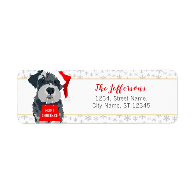 Christmas Schnauzer Dog Weihnachtsmannmütze Addres (Vorne)