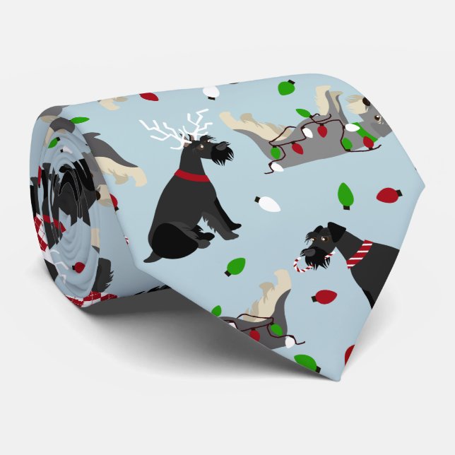 Christmas Schnauzer Krawatte (Gerollt)