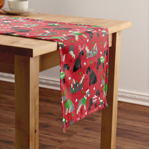 Christmas Schnauzer Kurz Table Runner Kurzer Tischläufer