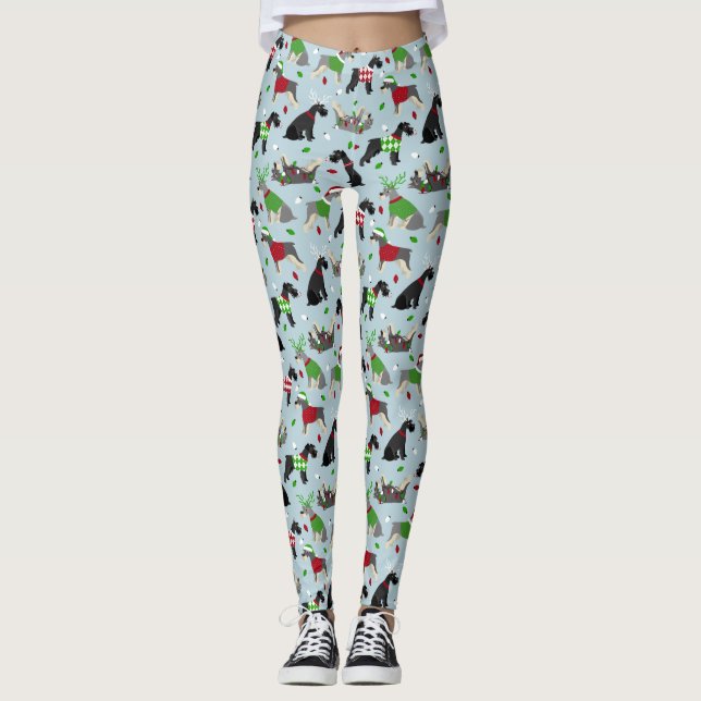 Christmas Schnauzer Leggings (Vorderseite)