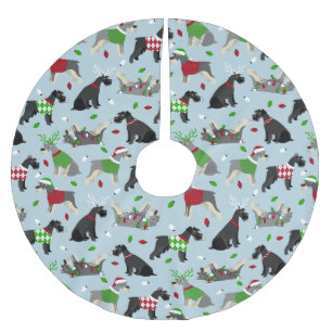 Christmas Schnauzer Polyester Weihnachtsbaumdecke