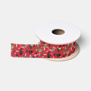 Christmas Schnauzer Satin Ribbon Satinband