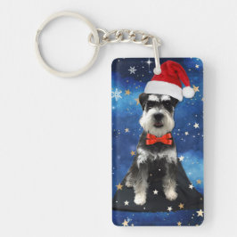 Christmas Schnauzer Schlüsselanhänger