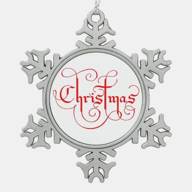 CHRISTMAS SCHNEEFLOCKEN Zinn-Ornament (Vorderseite)