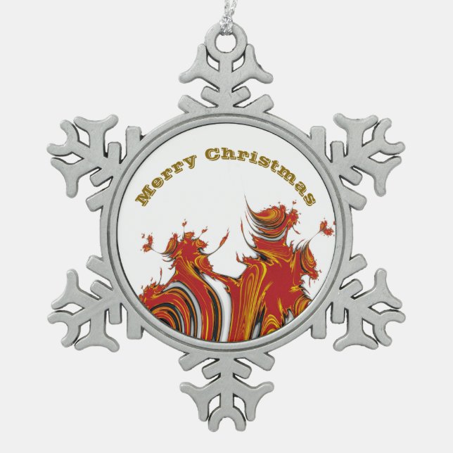 CHRISTMAS SCHNEEFLOCKEN Zinn-Ornament (Vorderseite)