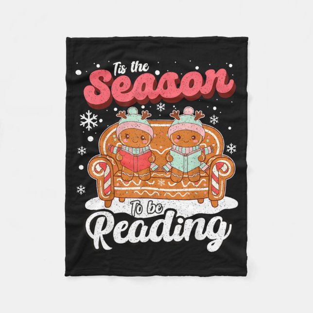 Christmas School Teacher Retro Librarian Groovy Xm Fleecedecke (Vorderseite)
