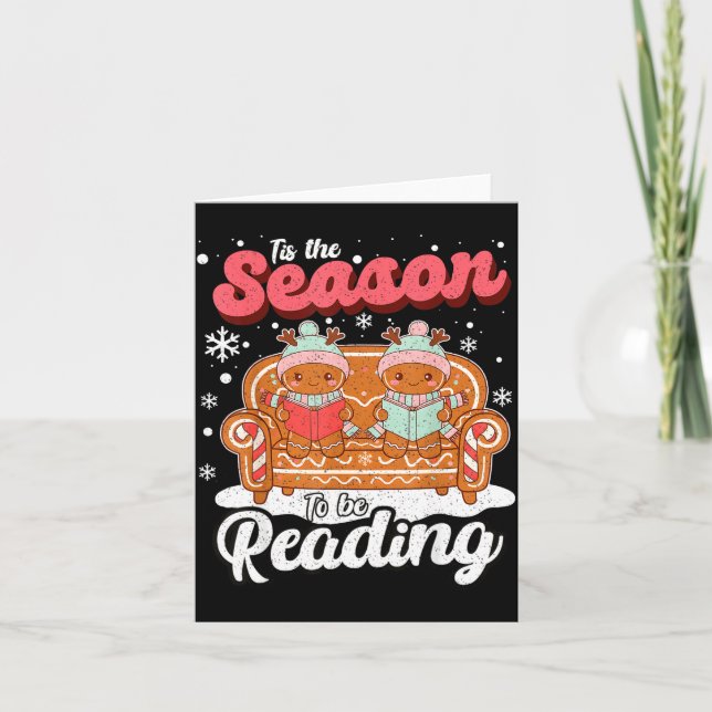 Christmas School Teacher Retro Librarian Groovy Xm Karte (Vorderseite)