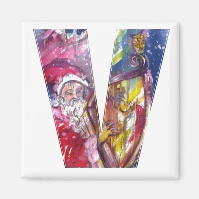 CHRISTMAS / SCHREIBEN / SANTA SPIELHARP MAGNET (Vorne)