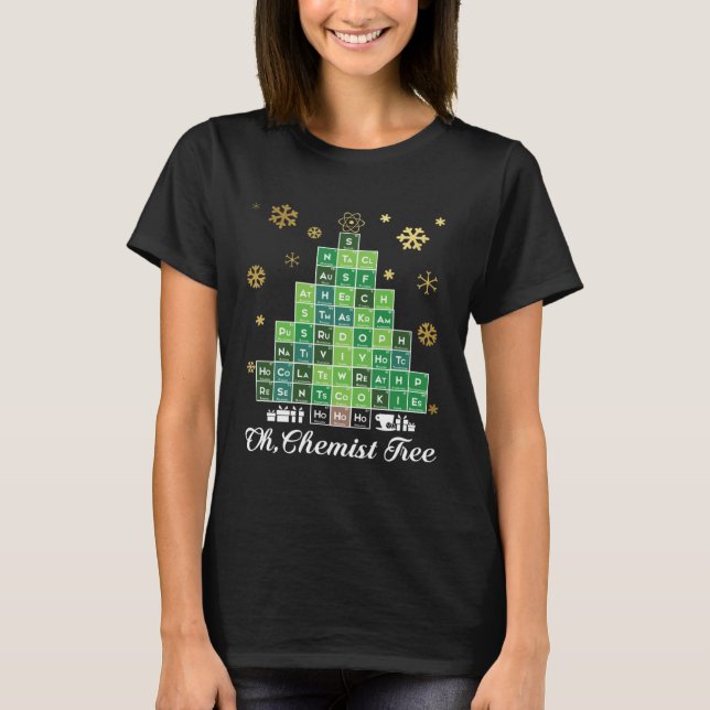 Christmas Science Chemist Tree Periodic Table Xmas T-Shirt (Vorderseite)