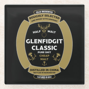 Christmas Scotch Whiskey Label Glasuntersetzer