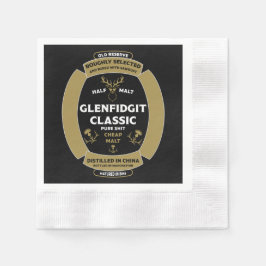 Christmas Scotch Whiskey Label Serviette