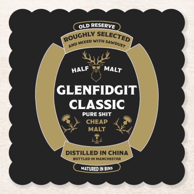 Christmas Scotch Whiskey Label Untersetzer (Vorderseite)