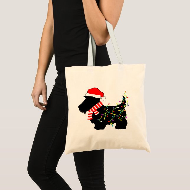Christmas Scottie Dog mit Licht Tragetasche (Vorderseite (Produkt))
