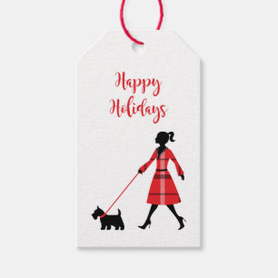 Christmas Scottie Dog Tartan Kariert Dog Walker Geschenkanhänger