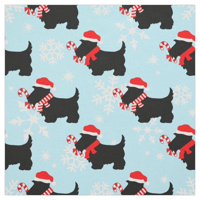 Christmas Scottie Dogs Pattern Stoff (Muster)