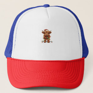 Christmas Scottish Highland Cow Classic T - Shirt Truckerkappe