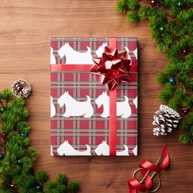 Christmas Scottish Terrier Kariert Wrapping Paper Geschenkpapier (Feiertagsgeschenk)