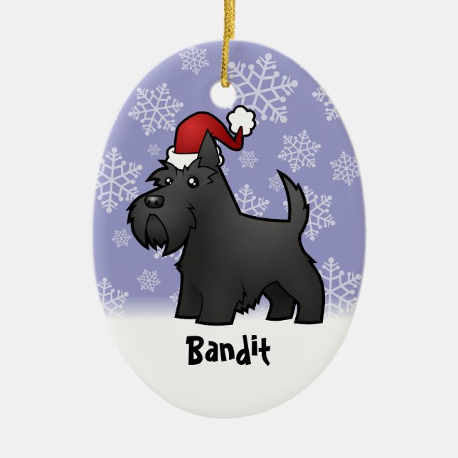 Christmas Scottish Terrier (Name der Haustiere hin Keramikornament (Vorne)