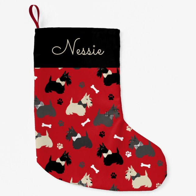 Christmas Scottish Terrier Red Kleiner Weihnachtsstrumpf (Vorderseite)