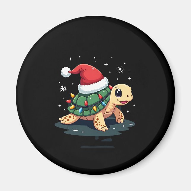Christmas Sea Turtle Santa Xmas Men Women Boys Gir Magnet (Vorne)