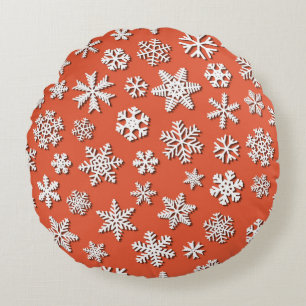 Christmas seamless pattern of snowflakes with shad rundes kissen