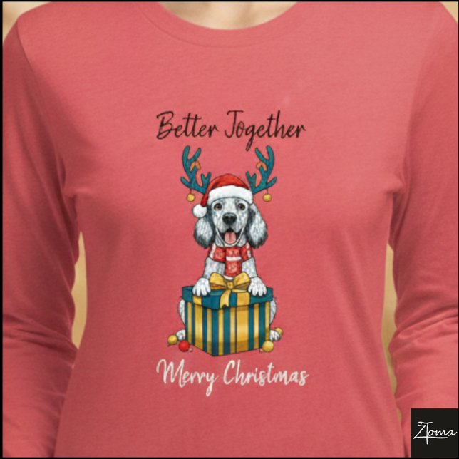 Christmas Setter Roaned Reindeer Gift Graphic Tri-Blend Shirt (Von Creator hochgeladen)