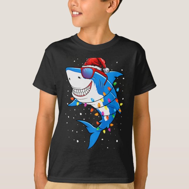 Christmas Shark Shirt Xmas Funny Santa Shark  (Vorderseite)
