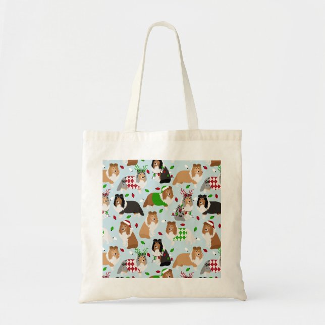 Christmas Shelter Shetland Sheepdog Sac fourre-tou (Devant)