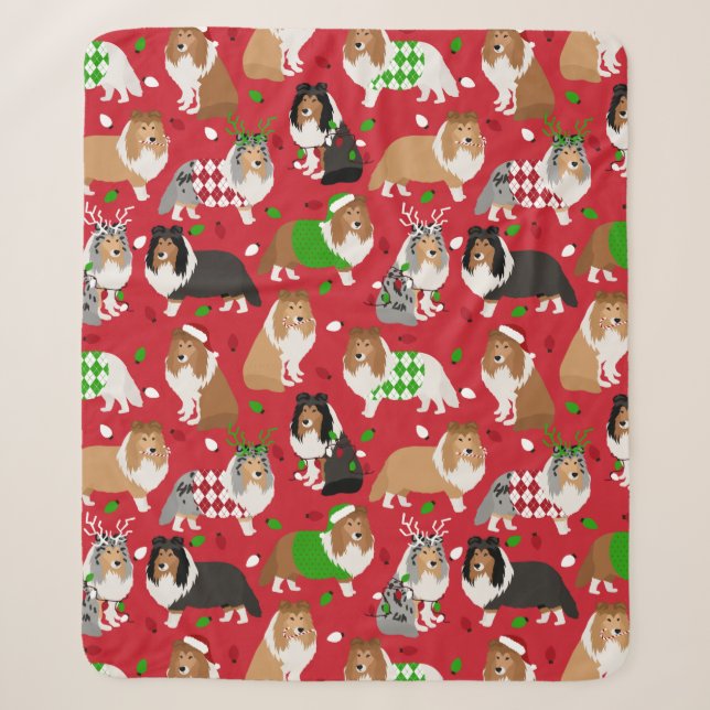 Christmas Sheltie Shetland Sheepdog Sherpadecke (Vorderseite)