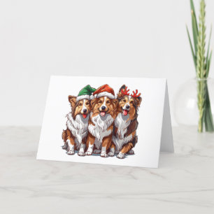 Christmas Shetland Sheepdogs Feiertagskarte