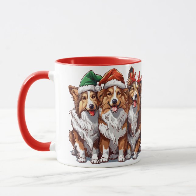 Christmas Shetland Sheepdogs Tasse (Links)