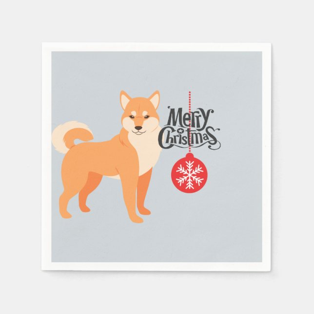 Christmas Shiba Inu Serviette (Vorderseite)