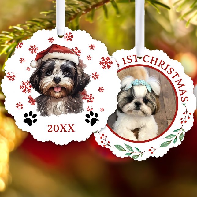 Christmas Shih Tzu Dog Personalisiert Ornament Karte (Von Creator hochgeladen)