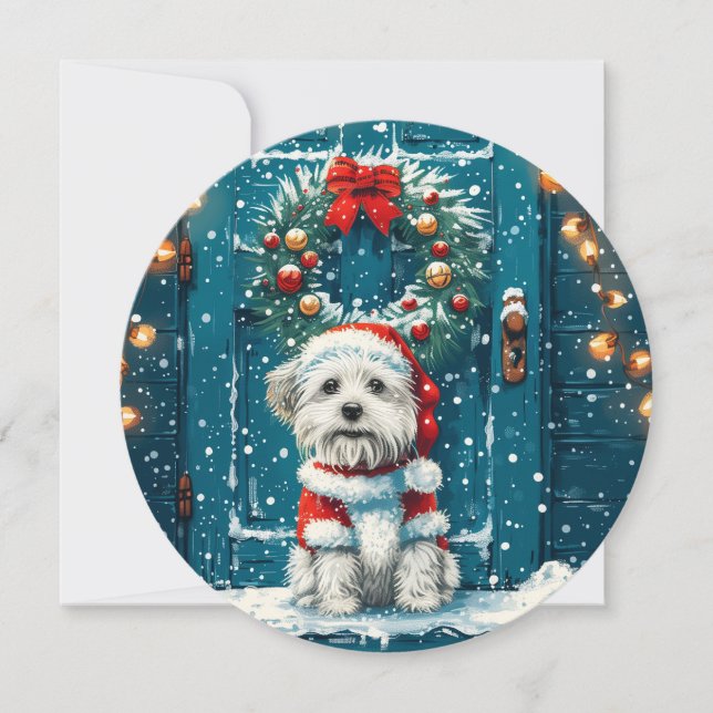 Christmas Shih Tzu Dogs Feiertagskarte (Vorderseite)