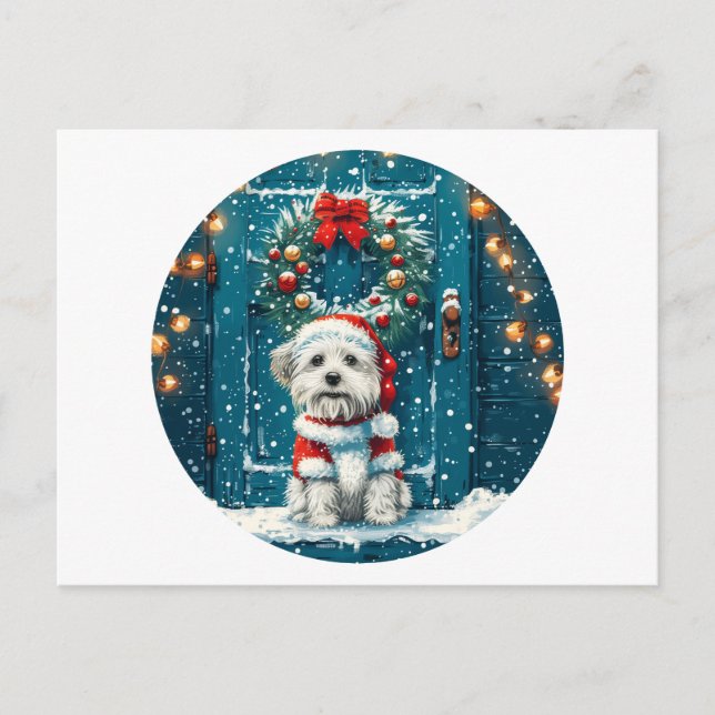 Christmas Shih Tzu Dogs Feiertagspostkarte (Vorderseite)