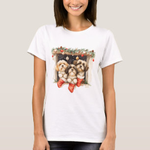 Christmas Shih Tzu Dogs T-Shirt