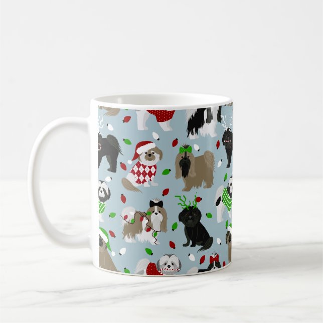 Christmas Shih Tzu Dogs Tasse (Links)