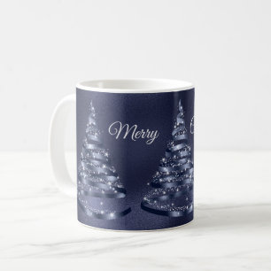 Christmas Shiny Blue Ribbon Tree Sparkle Kaffeetasse
