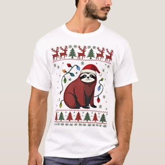 Christmas Shirt for Sloth Lover Gift Santa Buffalo