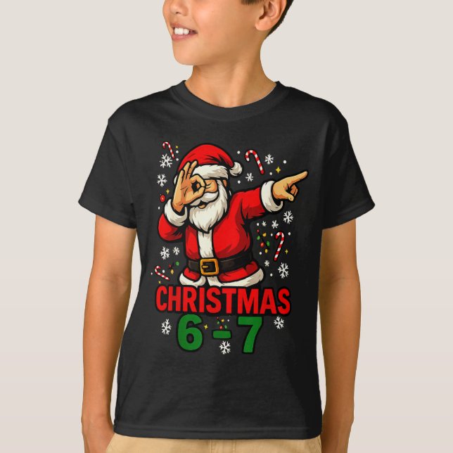 Christmas Shirt - Funny Dabbing Santa 6 7 Meme  (Vorderseite)