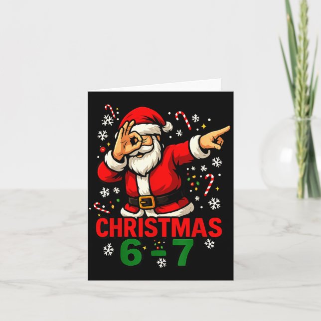 Christmas Shirt - Funny Dabbing Santa 6 7 Meme  Karte (Vorderseite)