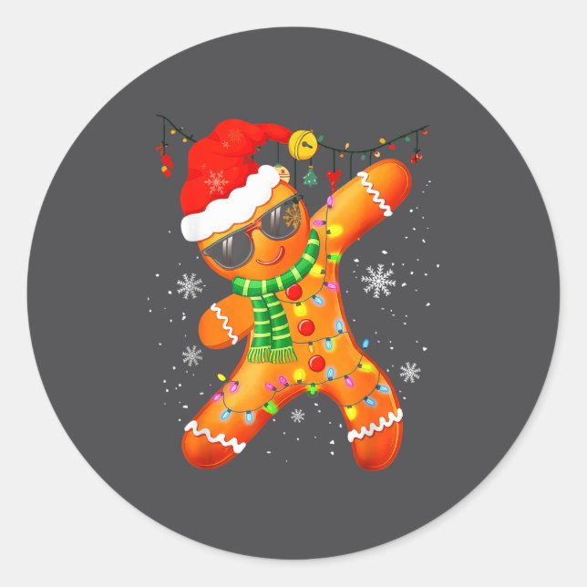 Christmas Shirts Kids Boys Toddler Gingerbread Xma Runder Aufkleber (Vorderseite)