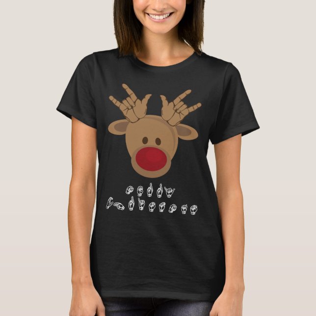 Christmas Sign Language Shirt, Asl Sign Language T-Shirt (Vorderseite)