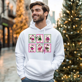 Christmas Silly Goose Vintage Stamps Hoodie