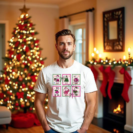 Christmas Silly Goose Vintage Stamps T-Shirt