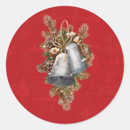 Christmas Silver bells Runder Aufkleber