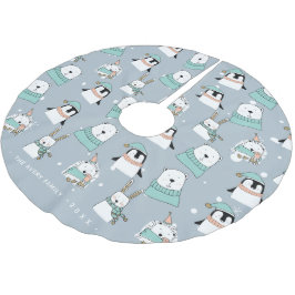 Christmas Simple Bären Personalisiert Polyester Weihnachtsbaumdecke