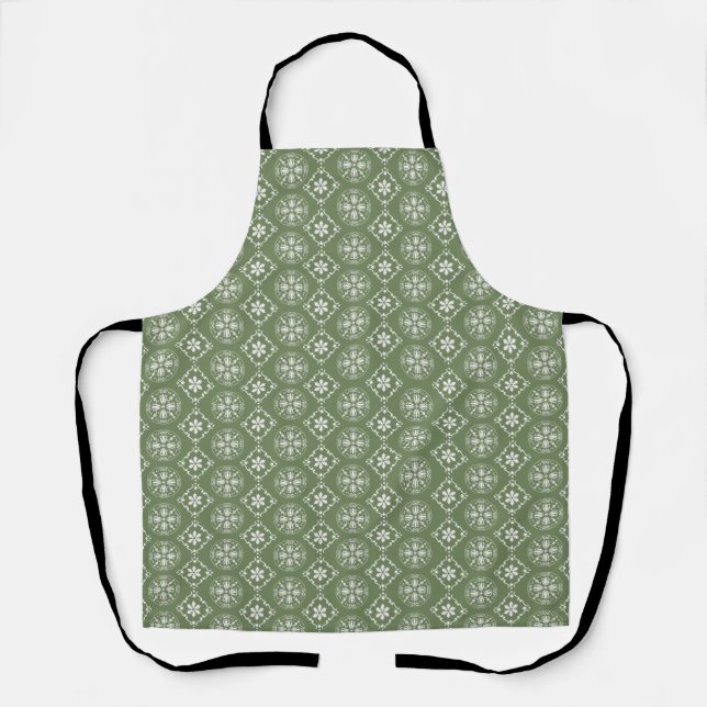 Christmas Simple Green Niedlich Snowflake Minimal Schürze (Vorderseite)