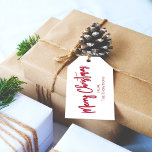 Christmas Simple Holiday Red Calligraphy Script Geschenkanhänger<br><div class="desc">Dieses Design zeichnet sich durch eine schlichte Weihnachtskalligrafie mit silbernen Geschenktipps aus,  mit einem einfachen Kalligrafietext,  einem modischen Kalligrafieschrift-Stil,  einem klassischen klassischen Klassiker,  einem Weihnachtsgeschenk-Geschenketikett,  einer Weihnachtskostverpackung,  einem einfachen,  modernen Gradienteneffekt,  einem Schriftart mit weißem,  rotem,  festem Hintergrund aus</div>